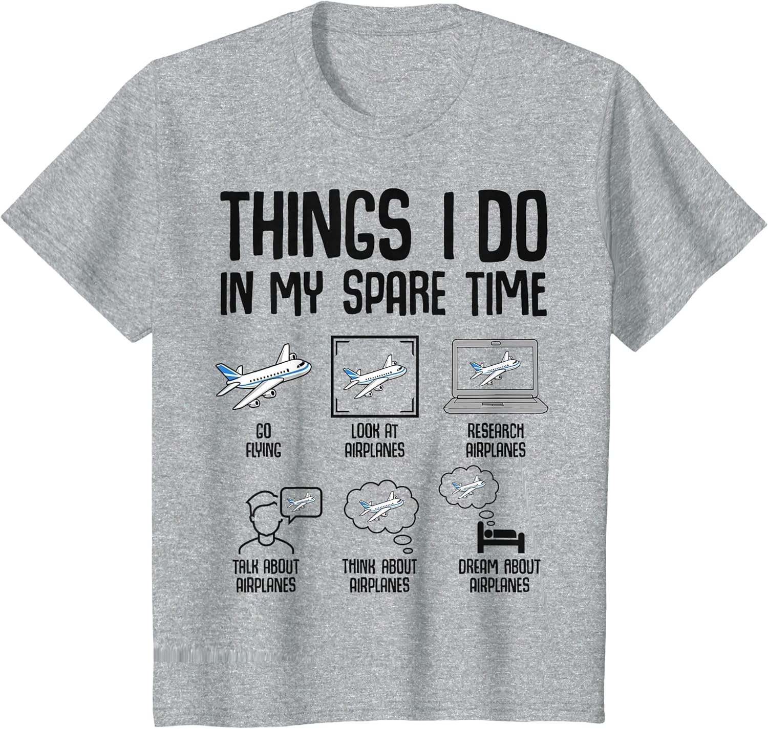 Airplane Things I Do in My Spare Time Plane Pilot Kids Men