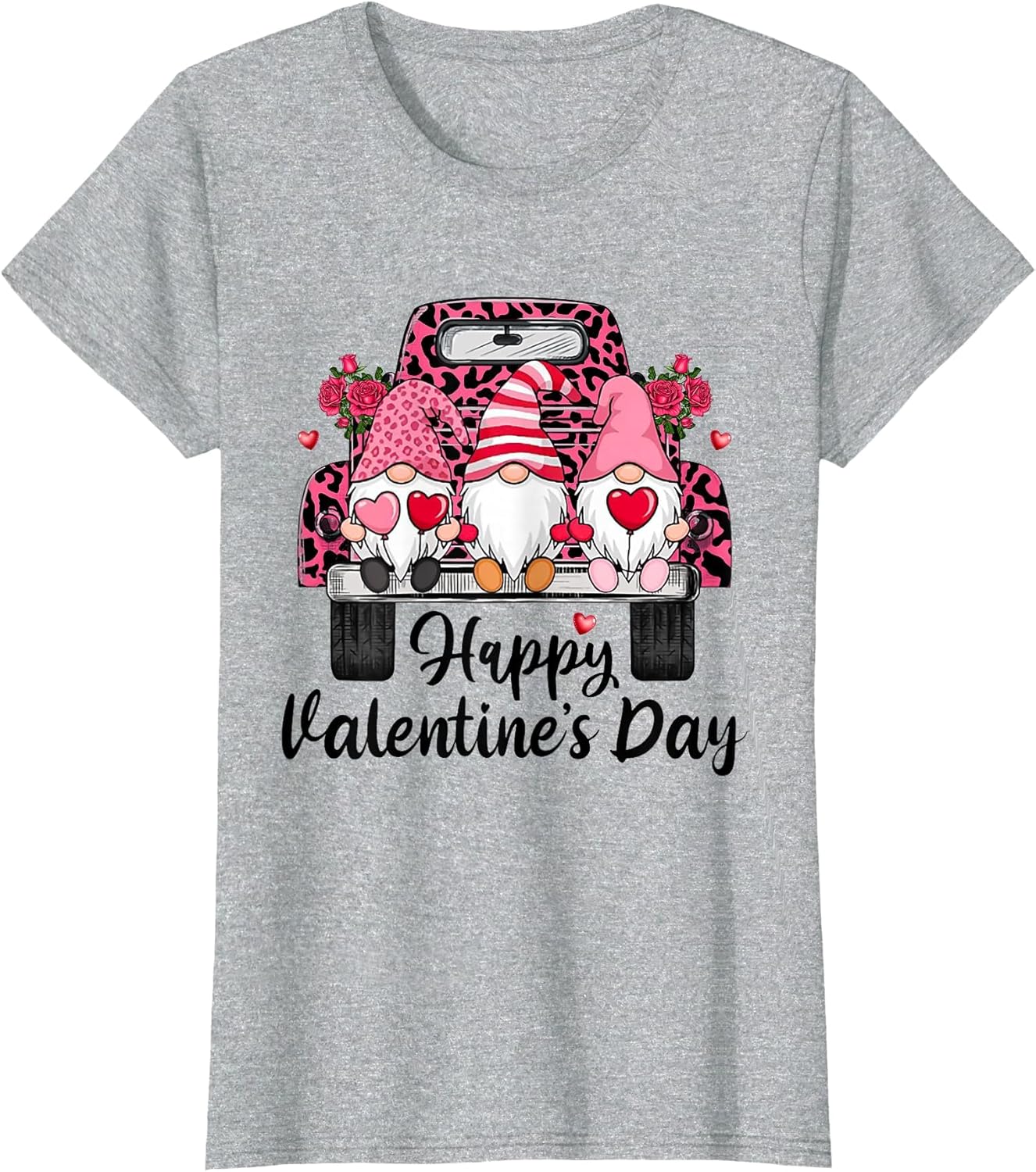 Three Gnomes and Leopard Truck Happy Valentine's Day