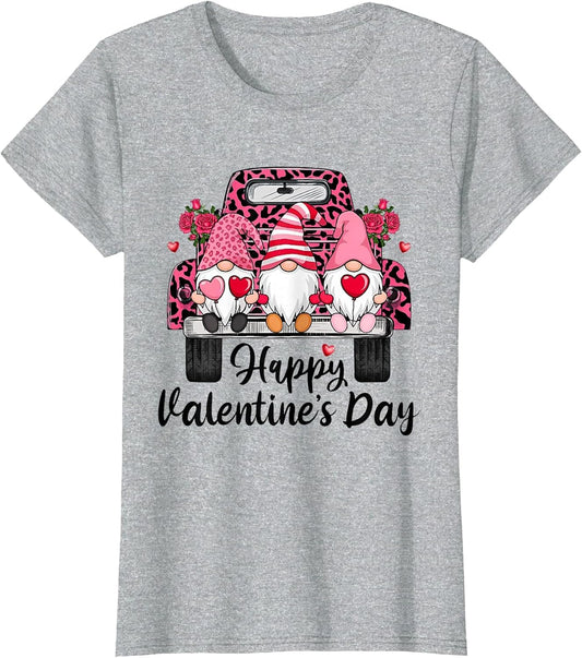 Three Gnomes and Leopard Truck Happy Valentine's Day