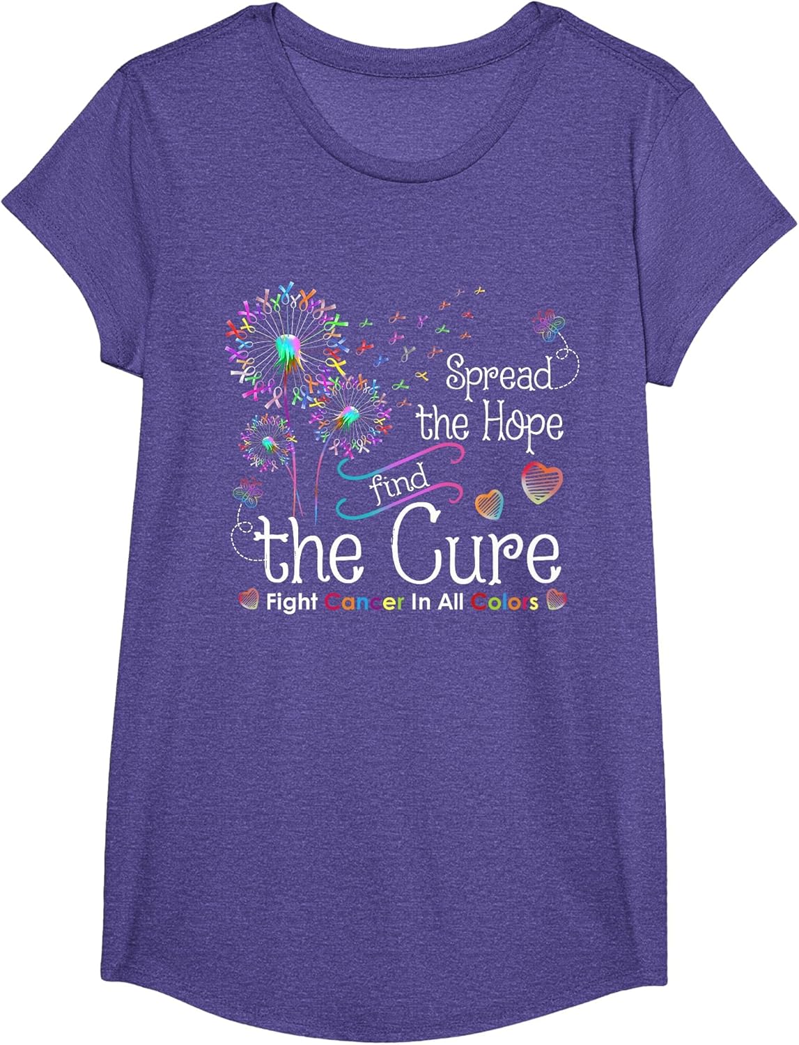 Fight Cancer in All and Everyday Colors Ribbons Flower Heart