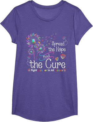 Fight Cancer in All and Everyday Colors Ribbons Flower Heart