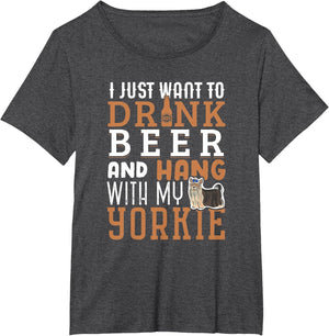 Yorkie Dad Shirt Funny Yorkshire Terrier Dog Lover Beer