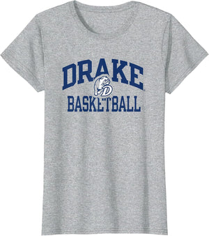 Drake Bulldogs Basketball Arch Gray Officially Licensed , Women, Heather Grey, Medium