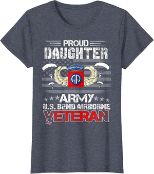 Proud Daughter Army US 82nd Airborne Veteran Flag Patriotic
