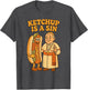 Da Pope Ketchup is a Sin Funny Chicago Hot Dog Design