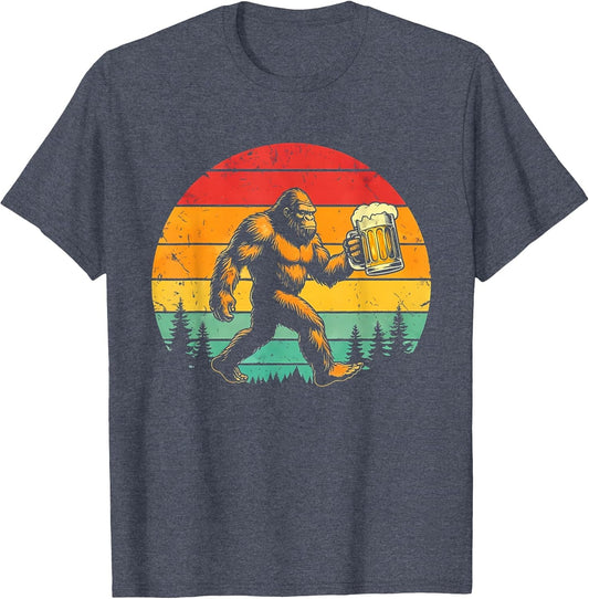 Funny Sasquatch Beer Lover Retro Sun