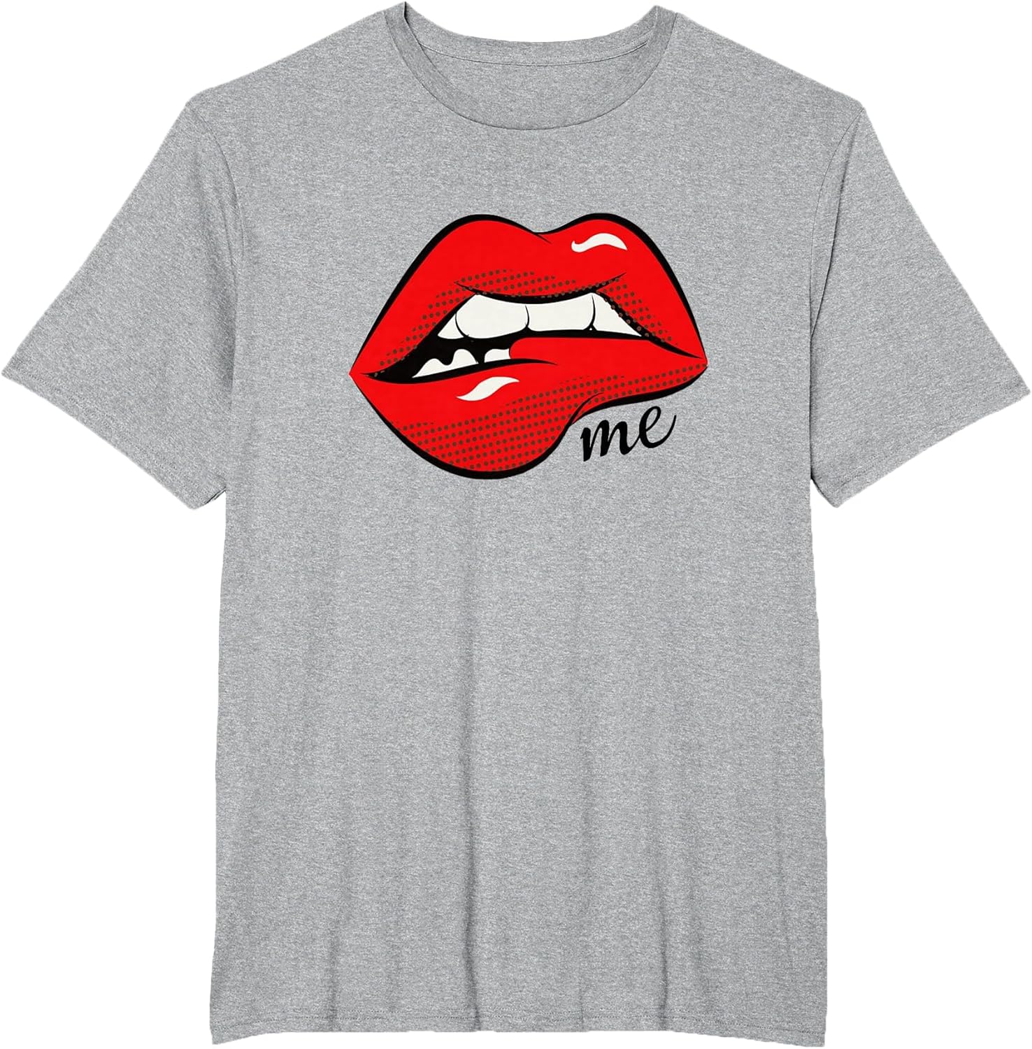 Bites Me Lip Biting Sexy Lips Pattern Funny Idiom