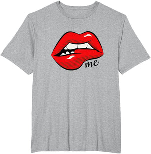 Bites Me Lip Biting Sexy Lips Pattern Funny Idiom