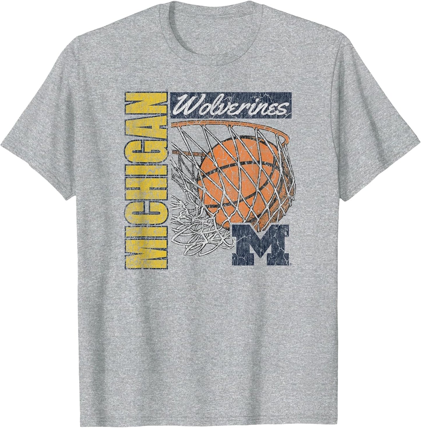 Michigan Wolverines Vintage Basketball 90's Gray