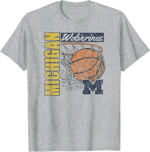 Michigan Wolverines Vintage Basketball 90's Gray