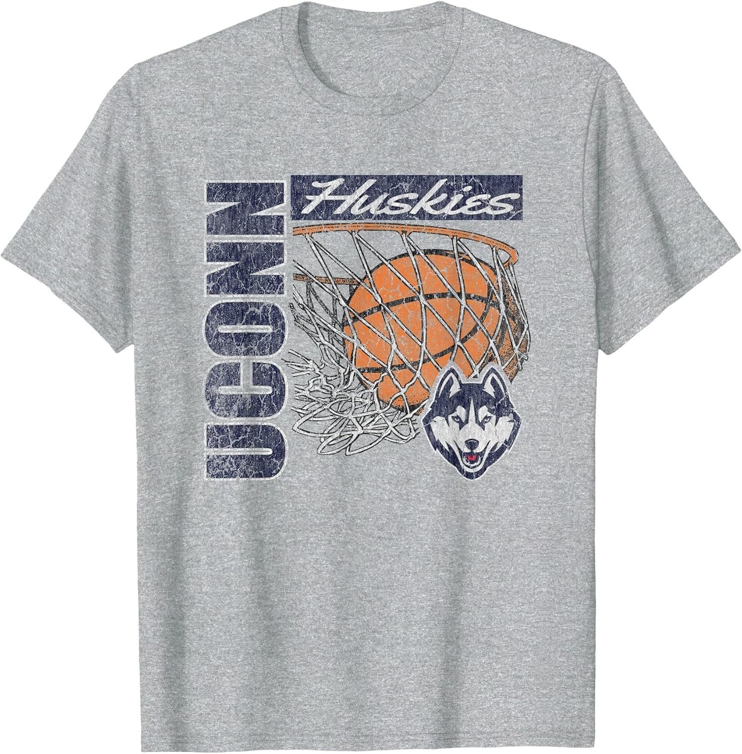 Connecticut Huskies Vintage Basketball 90's Gray