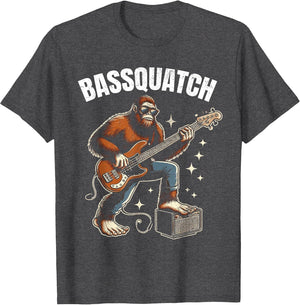Bassquatch Bigfoot Sasquatch Bass Guitar Player Distressed