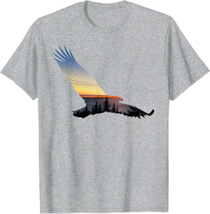Lovely Flying Eagle Trippy Forest Sky Silhouette