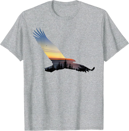 Lovely Flying Eagle Trippy Forest Sky Silhouette