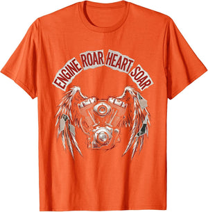 Engine Roar Heart Soar Biker Graphic Design