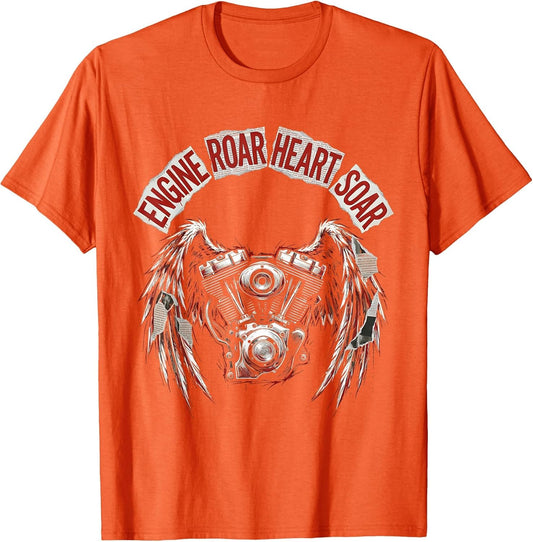 Engine Roar Heart Soar Biker Graphic Design