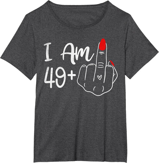 I Am 49 Plus 1 Middle Finger Funny 50th Birthday Women