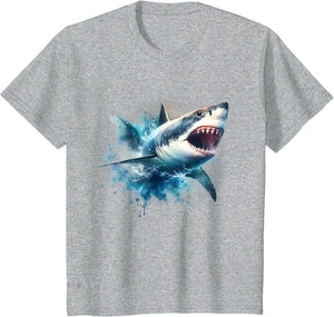 Cool Watercolor Great White Shark Open Jaw