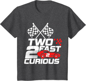 Two Fast 2 Curious Race Car 2nd Birthday Toddler Boy Girl