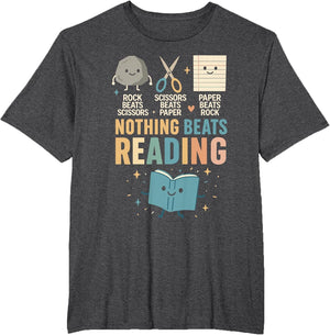 Booktrovert Shirt, Nothing Beat Reading Rock Paper Scissors