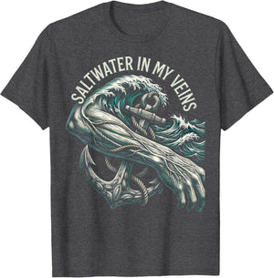 Saltwater In My Veins Ocean Life Men's Design