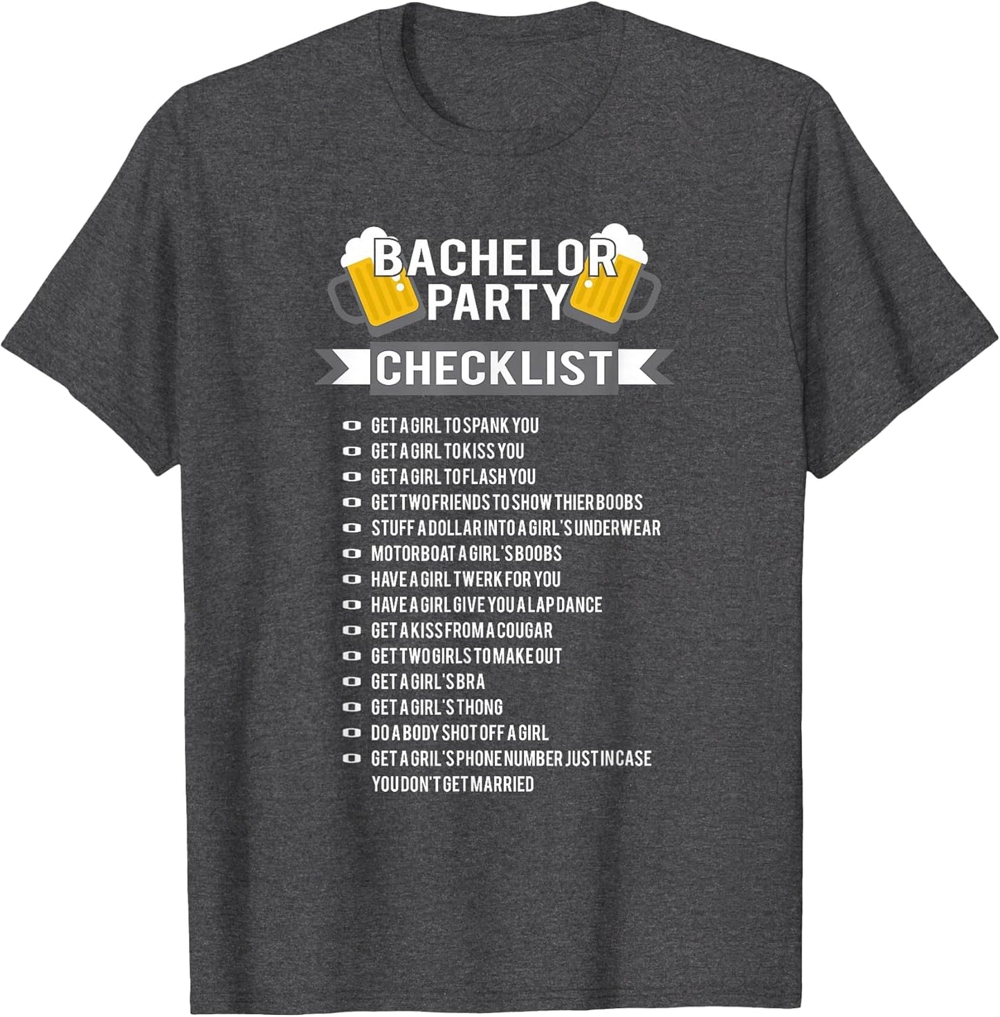 Bachelor Party Checklist Groomsmen Best Man T Shirt