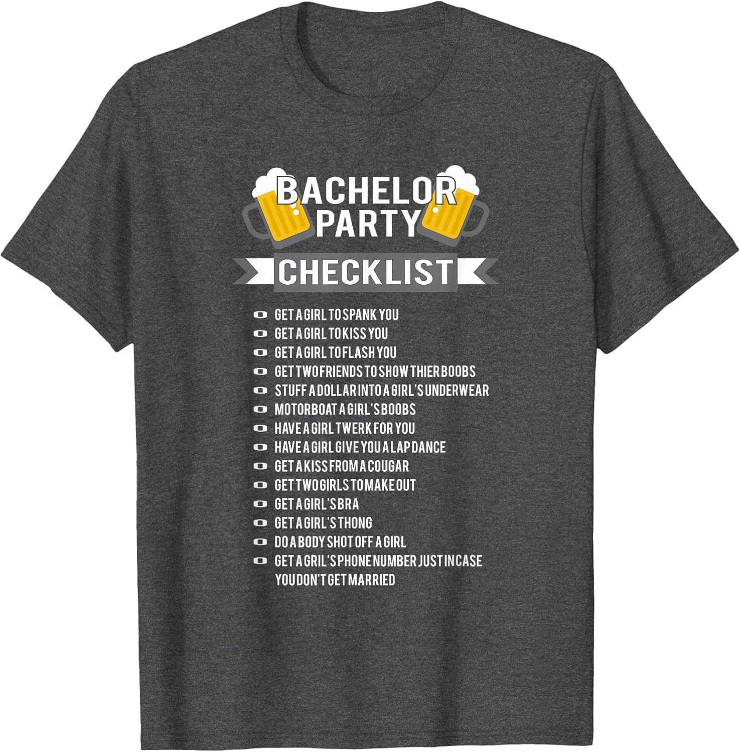 Bachelor Party Checklist Groomsmen Best Man T Shirt