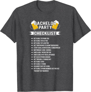Bachelor Party Checklist Groomsmen Best Man T Shirt