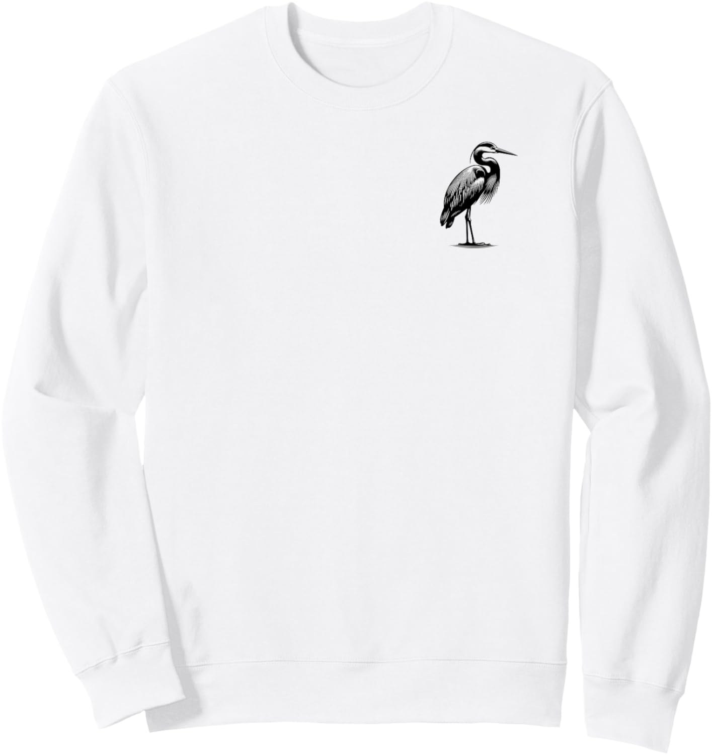 Heron Dad Mom Lover - Monochromatic Heron Sweatshirt - Sweatshirt | White