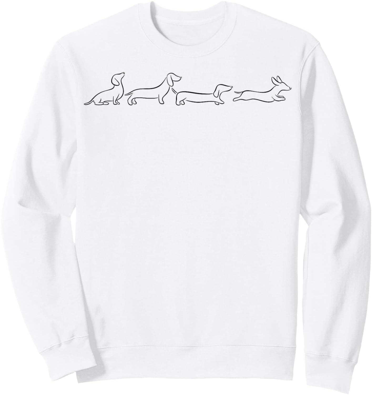 Dachshund Line Art cute Doxie Wiener Dog for woman kids Sweatshirt - Sweatshirt | White