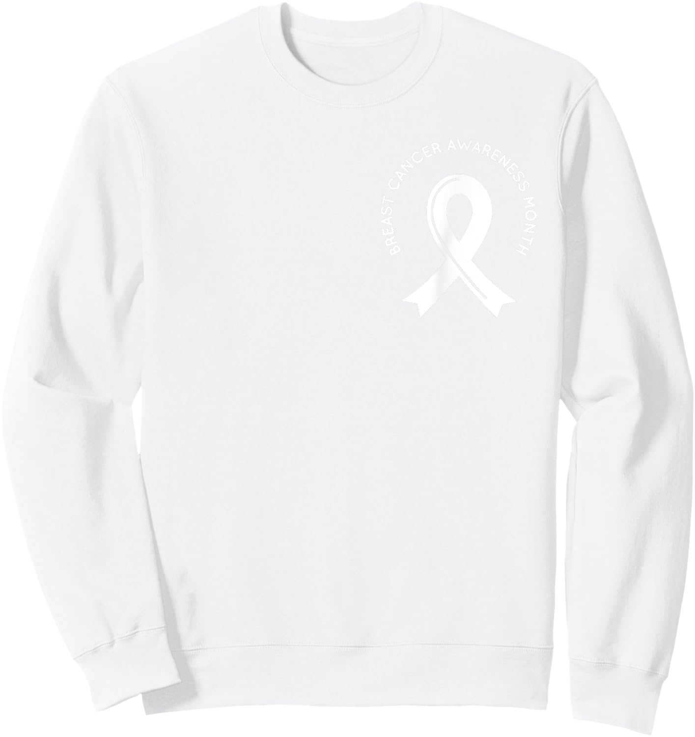 Breast Cancer Awareness Pink Ribbon Support Squad Cancer Sweatshirt - Sweatshirt | White