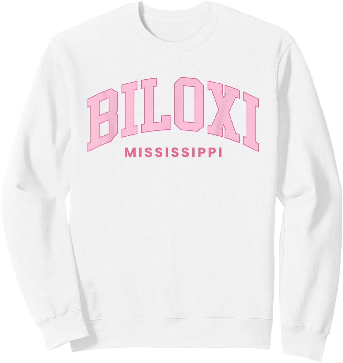 Biloxi Mississippi Retro Preppy Throwback Girls Pink Sweatshirt - Sweatshirt | White