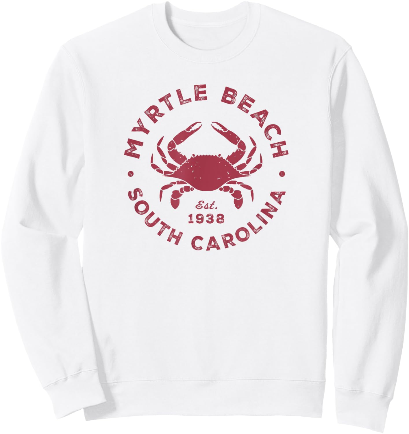 Myrtle Beach South Carolina Blue Crab Vacation Souvenir Sweatshirt - Sweatshirt | White