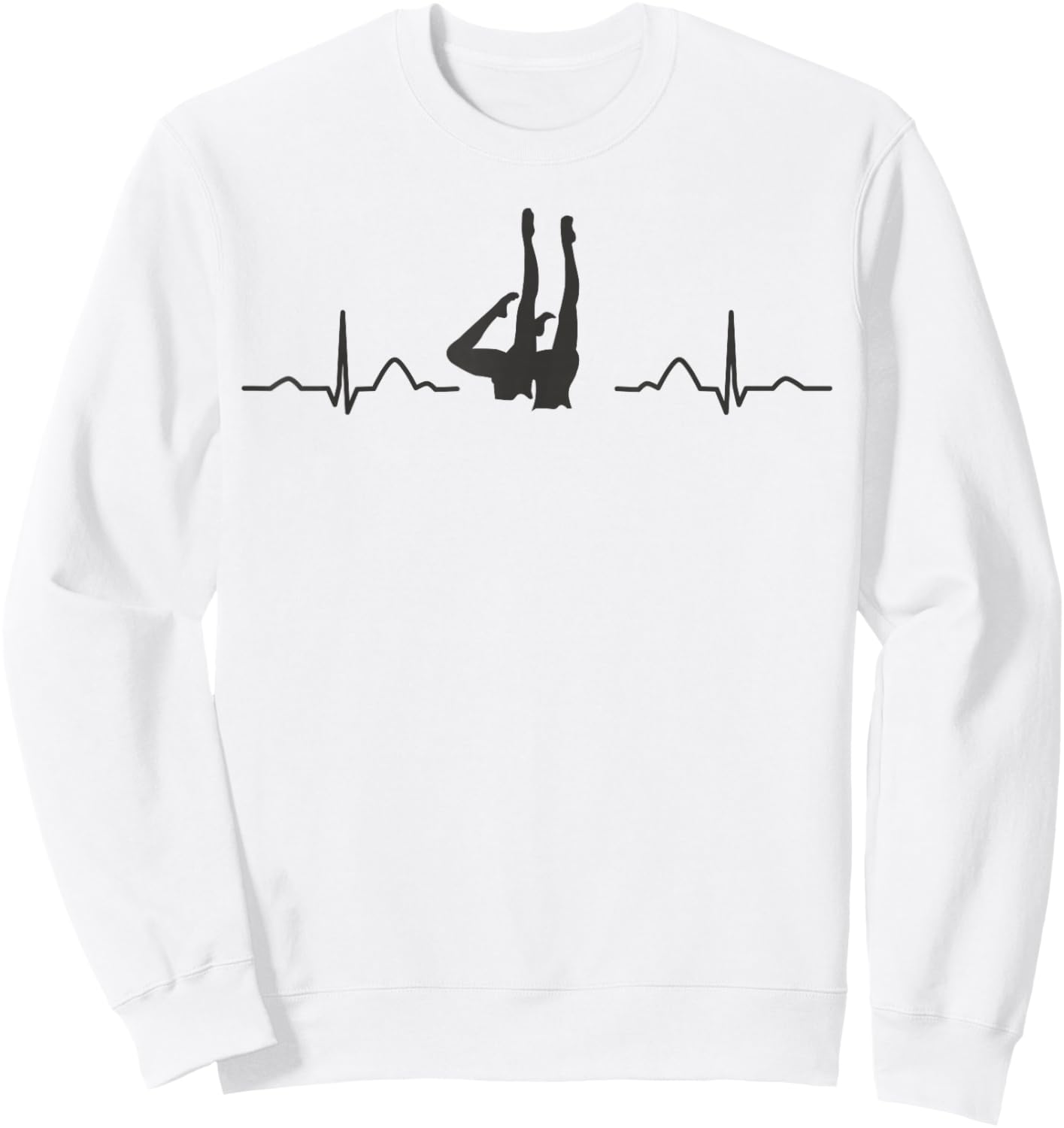 Synchronized Swimming Heartbeat EKG Team Artistic Swim Sweatshirt - Sweatshirt | White