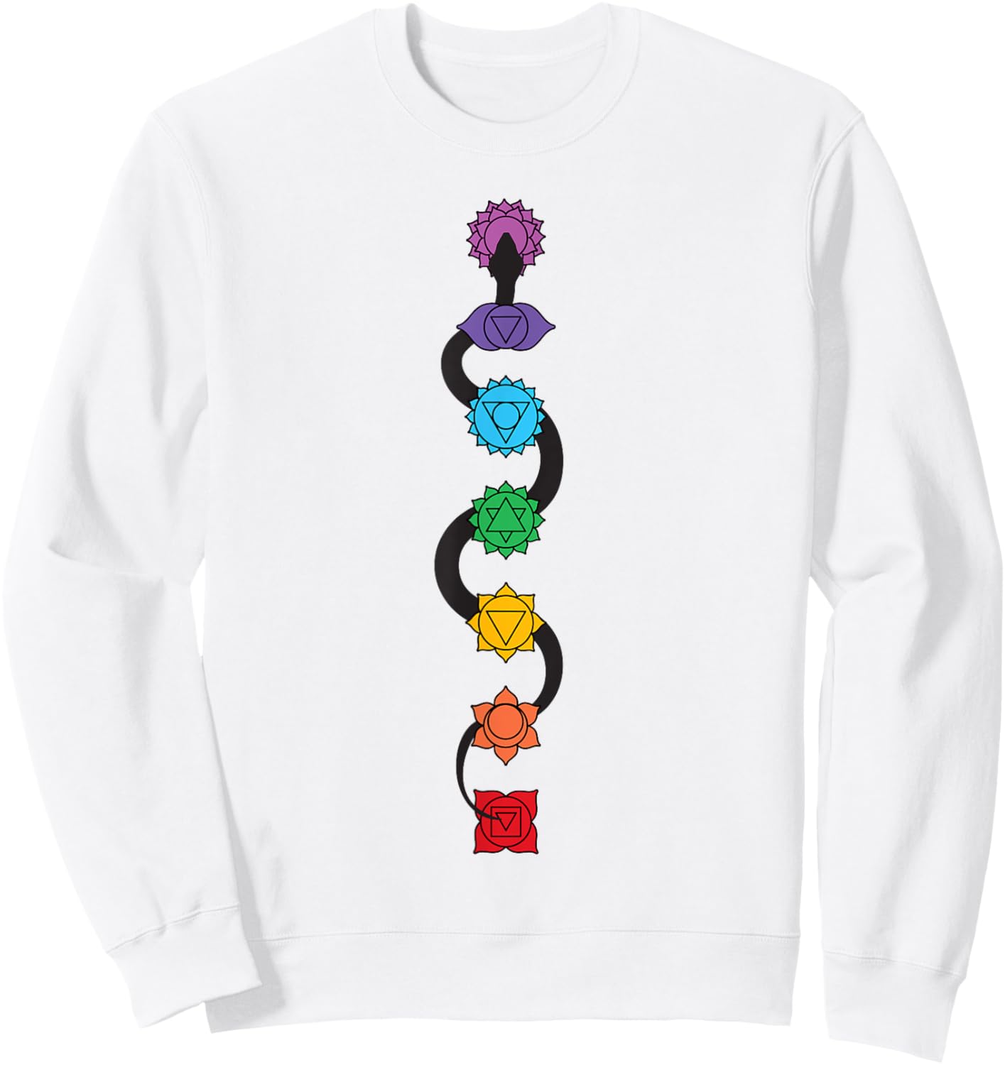 Kundalini Serpent Rising 7 Chakras Yoga - Kundalini Snake Sweatshirt - Sweatshirt | White
