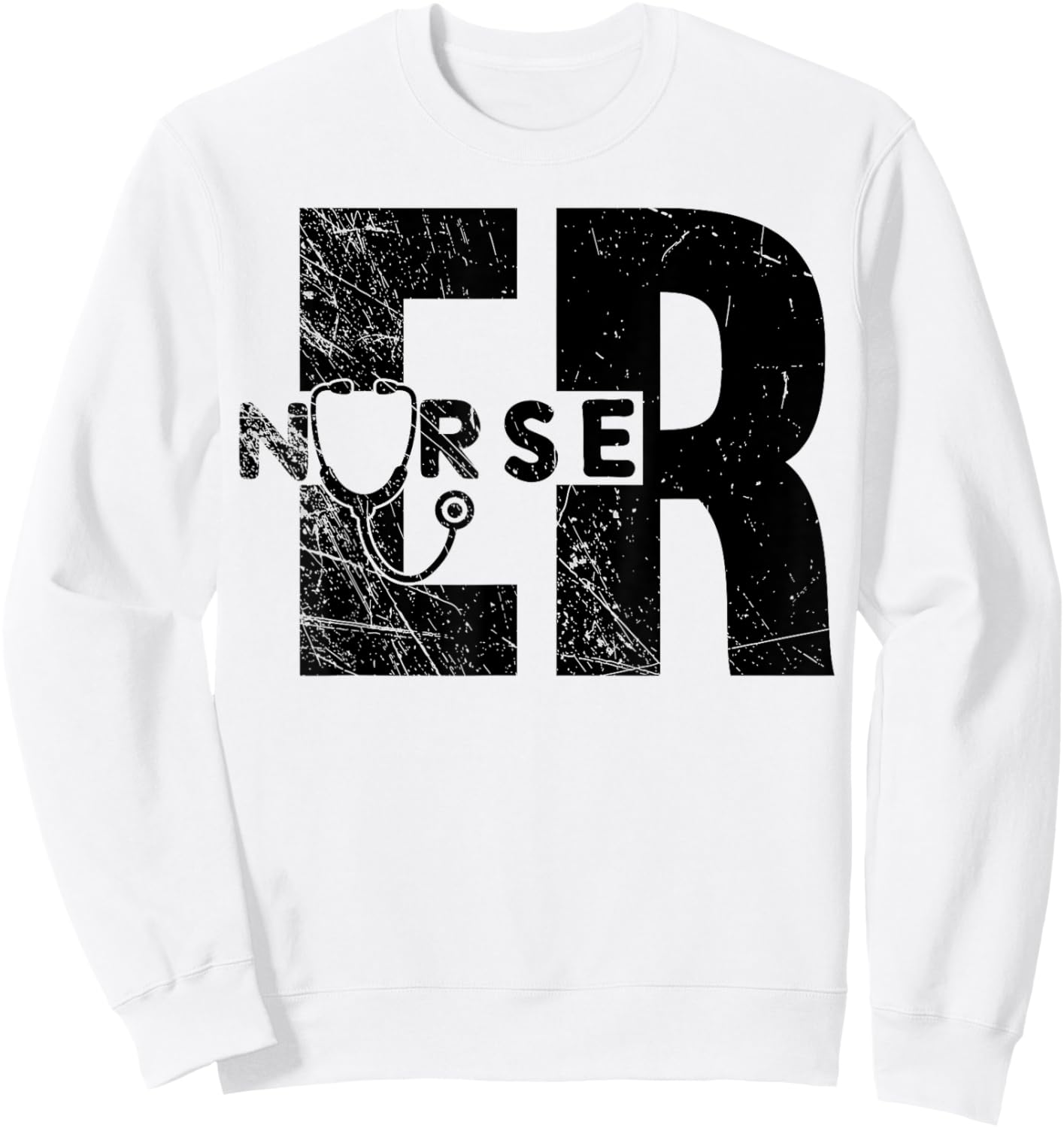 Proud ER Emergency Room Nurse, Nurse Lover Sweatshirt - Sweatshirt | White