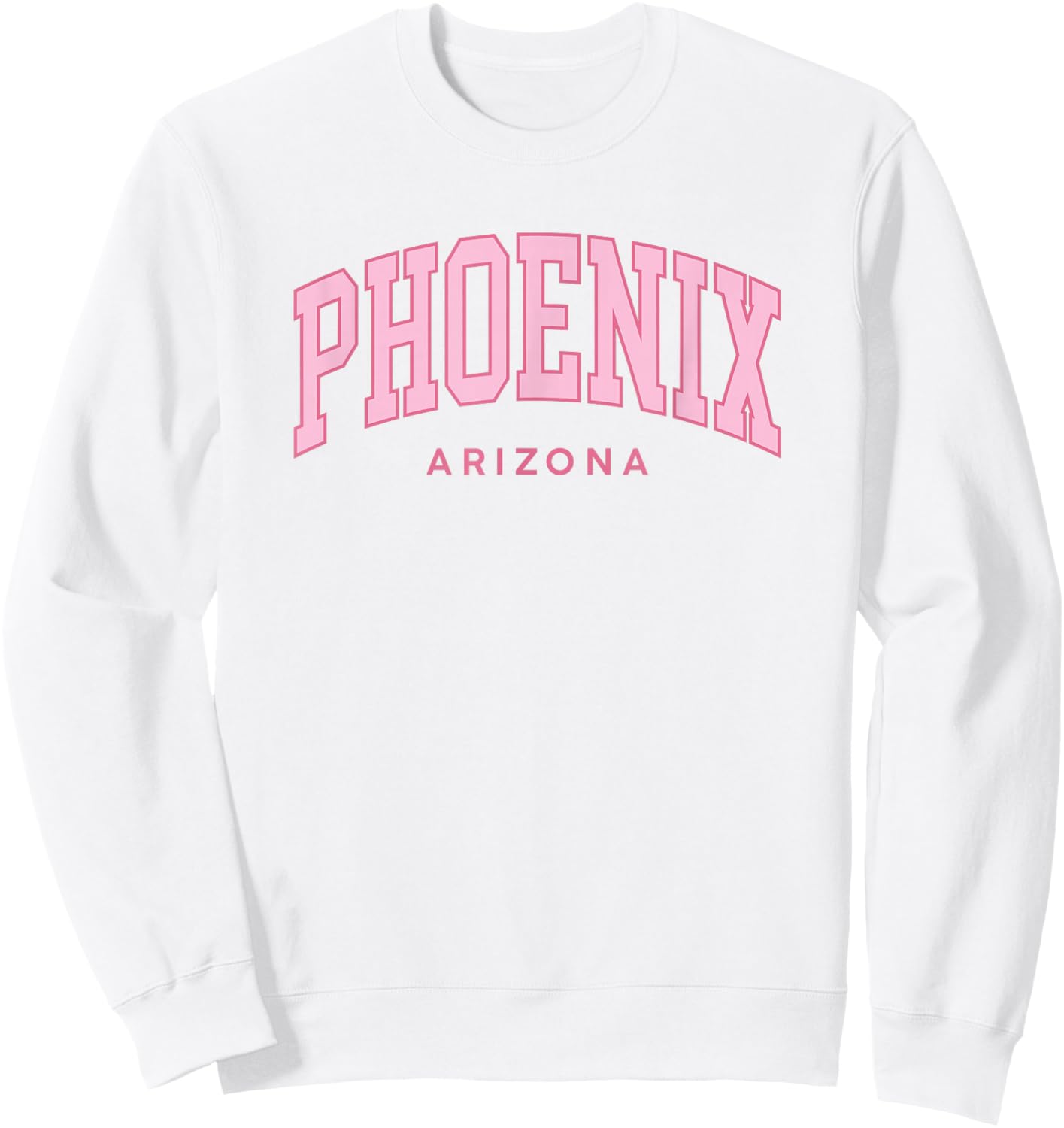 Phoenix Retro Preppy Throwback Girls Arizona Pink Sweatshirt - Sweatshirt | White