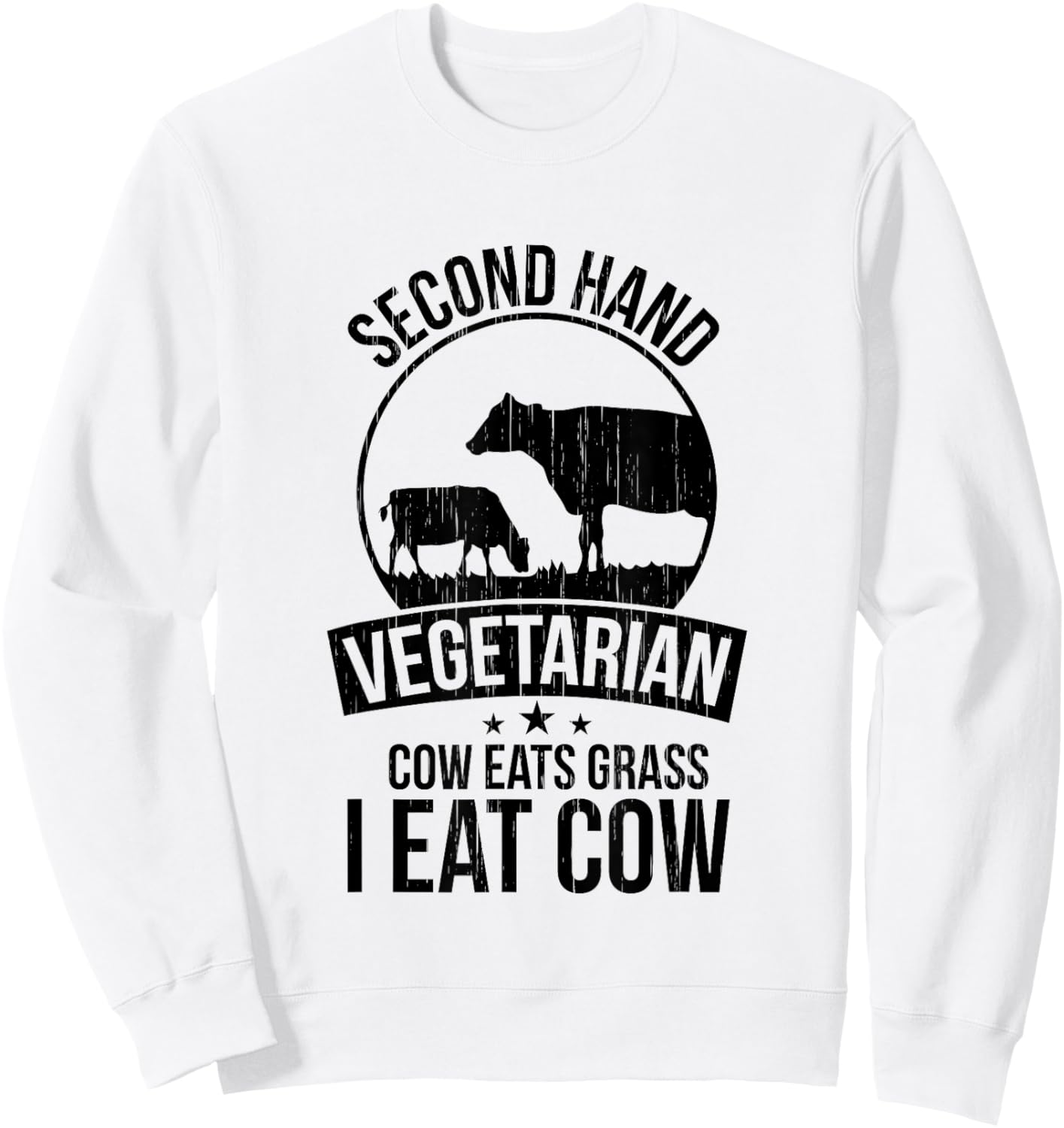 2nd Hand Vegetarian Shirt Funny Carnivore BBQ Meat Eater Sweatshirt - Sweatshirt | White