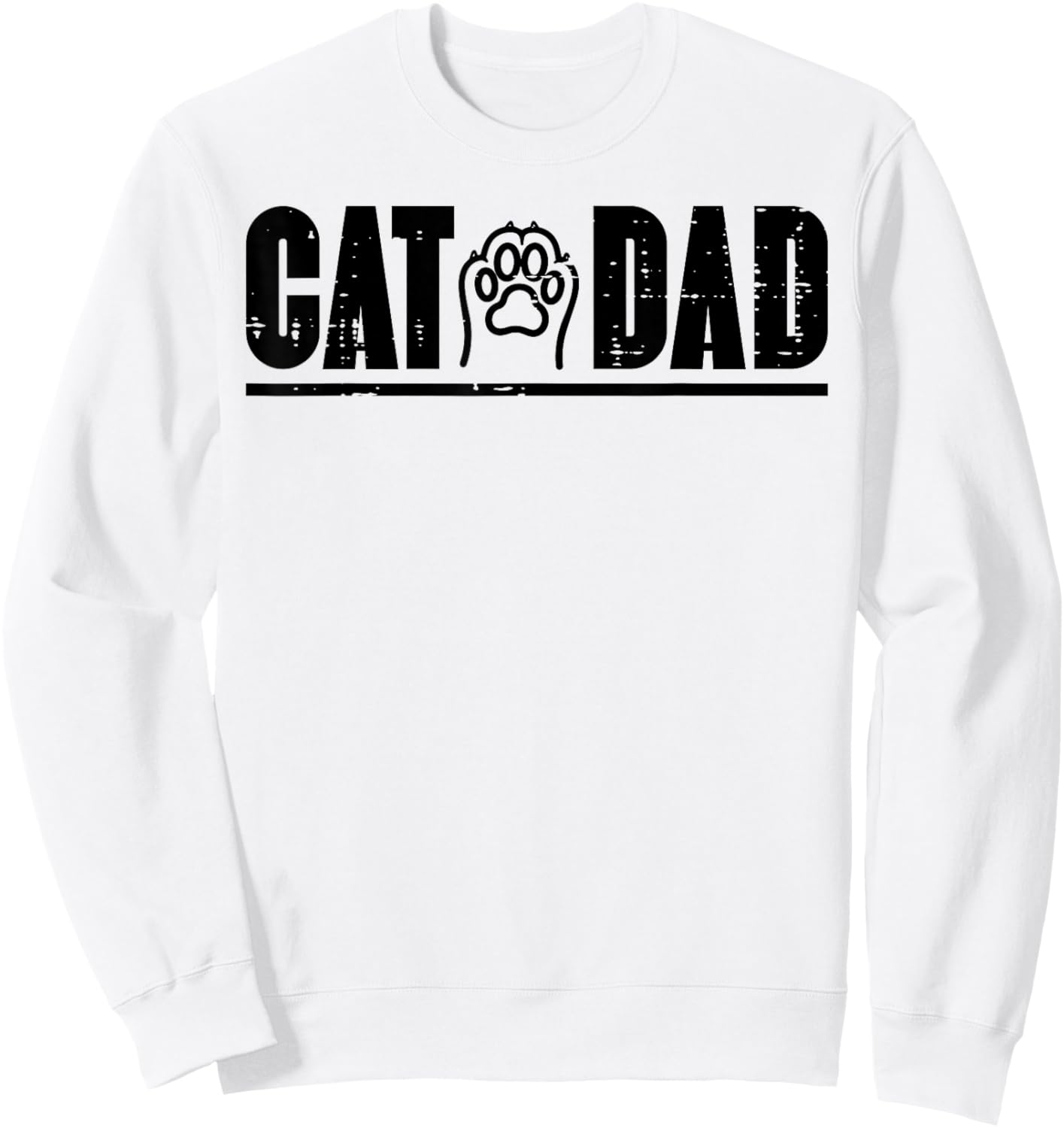 Cat Dad Paw Cute Kitten Fur Papa Daddy Animal Lover Men Sweatshirt - Sweatshirt | White