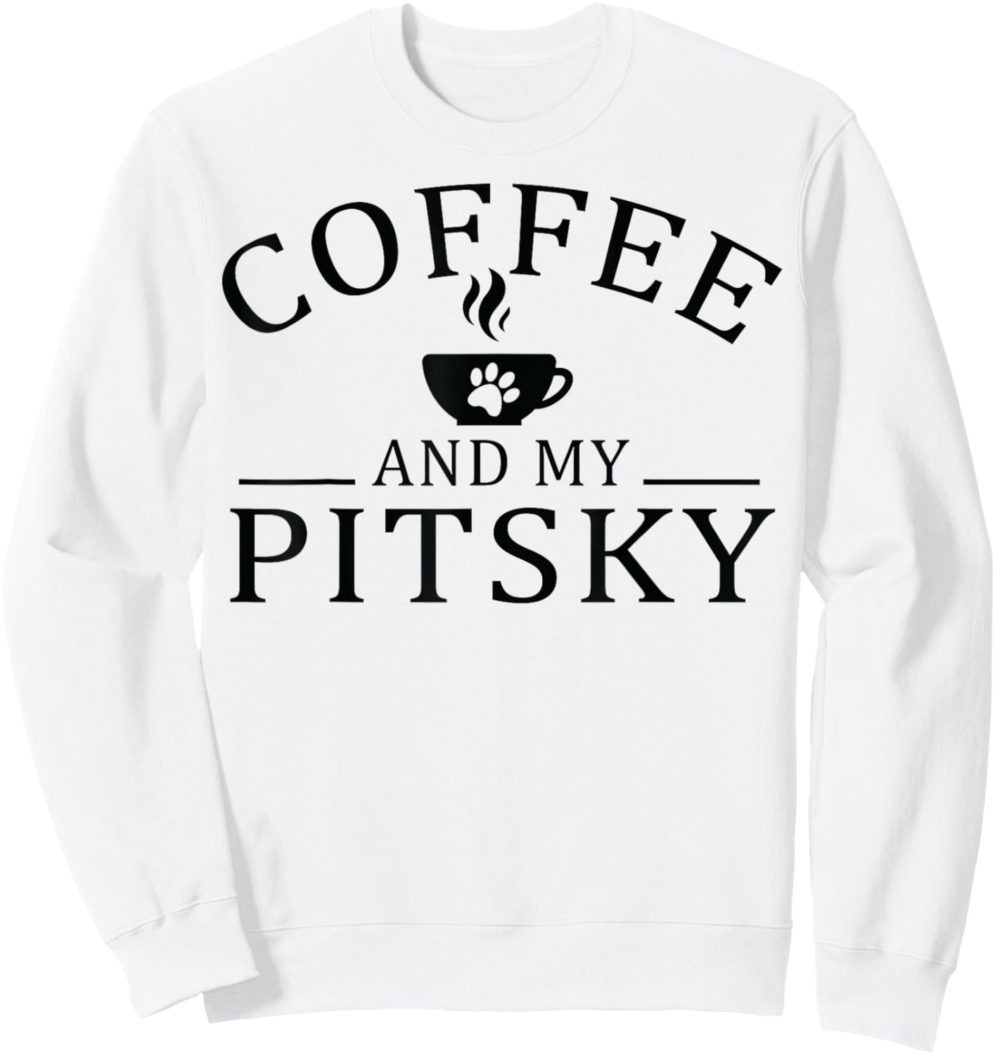 Pitsky Dog And Coffee Women Sweatshirt - Sweatshirt | White