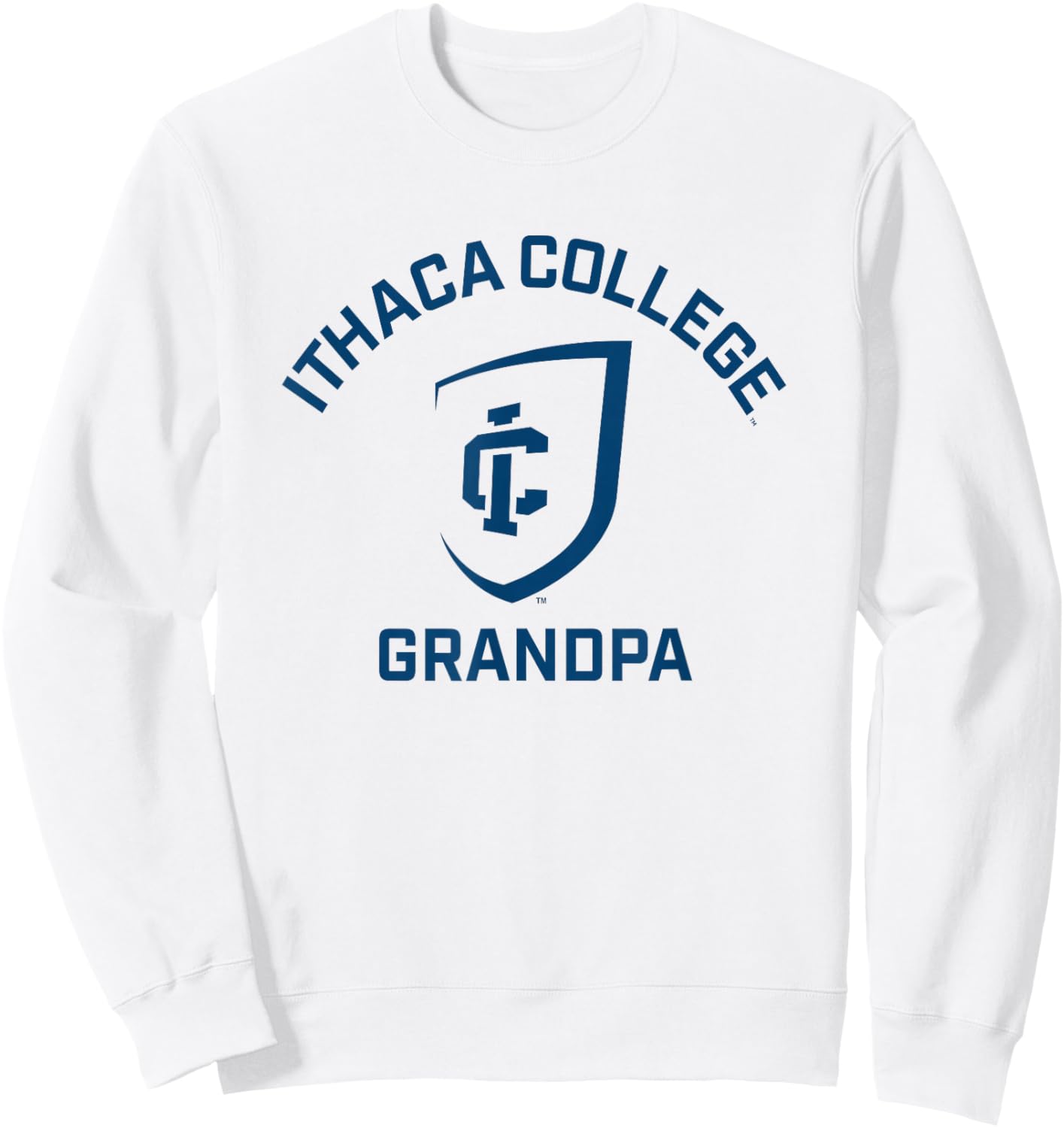 Ithaca College Bombers Arched Grandpa Sweatshirt - Sweatshirt | White