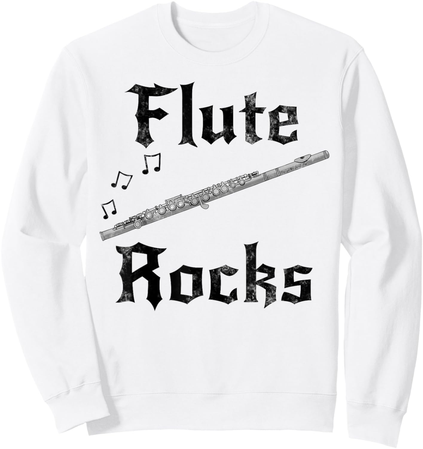 Flute Rocks, Flutist Woodwind Player Folk Musician Goth Sweatshirt - Sweatshirt | White