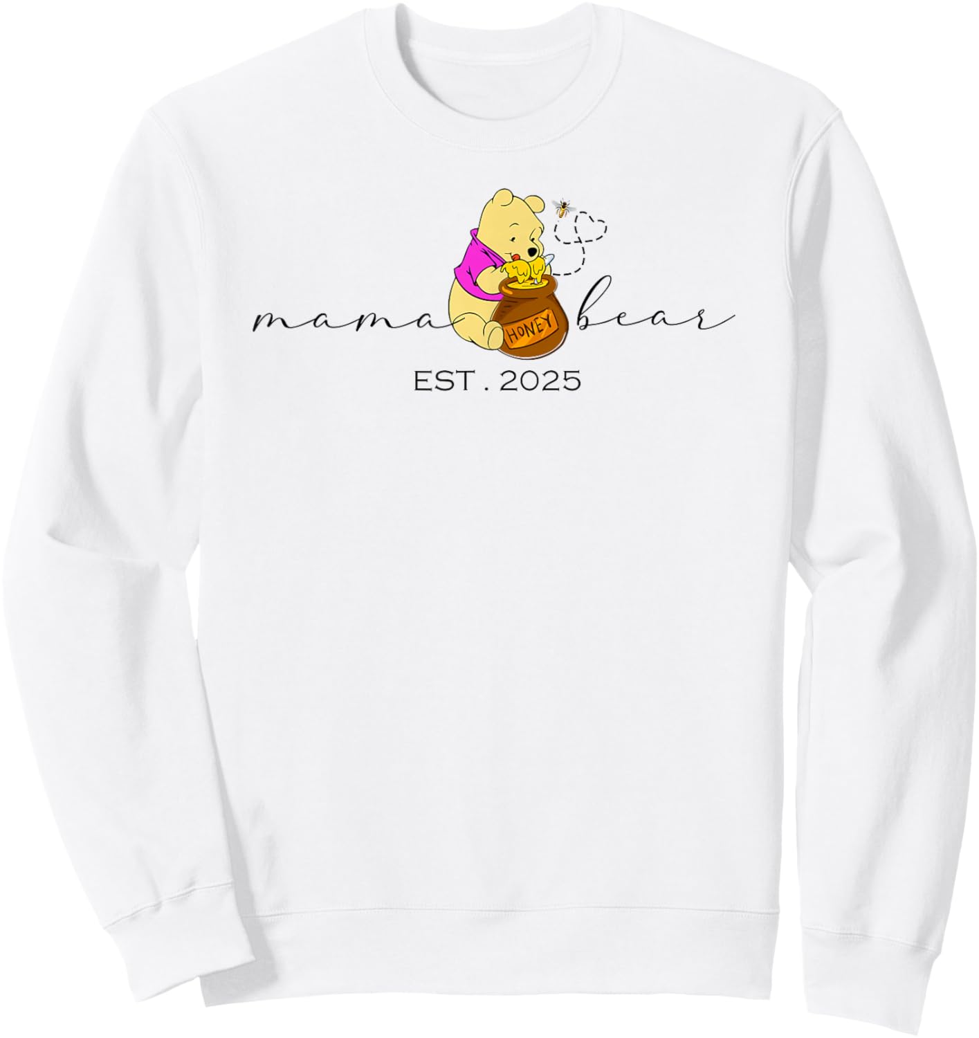 Mama Bear Est 2025 Mother's Day New Mom Pregnancy Sweatshirt - Sweatshirt | White