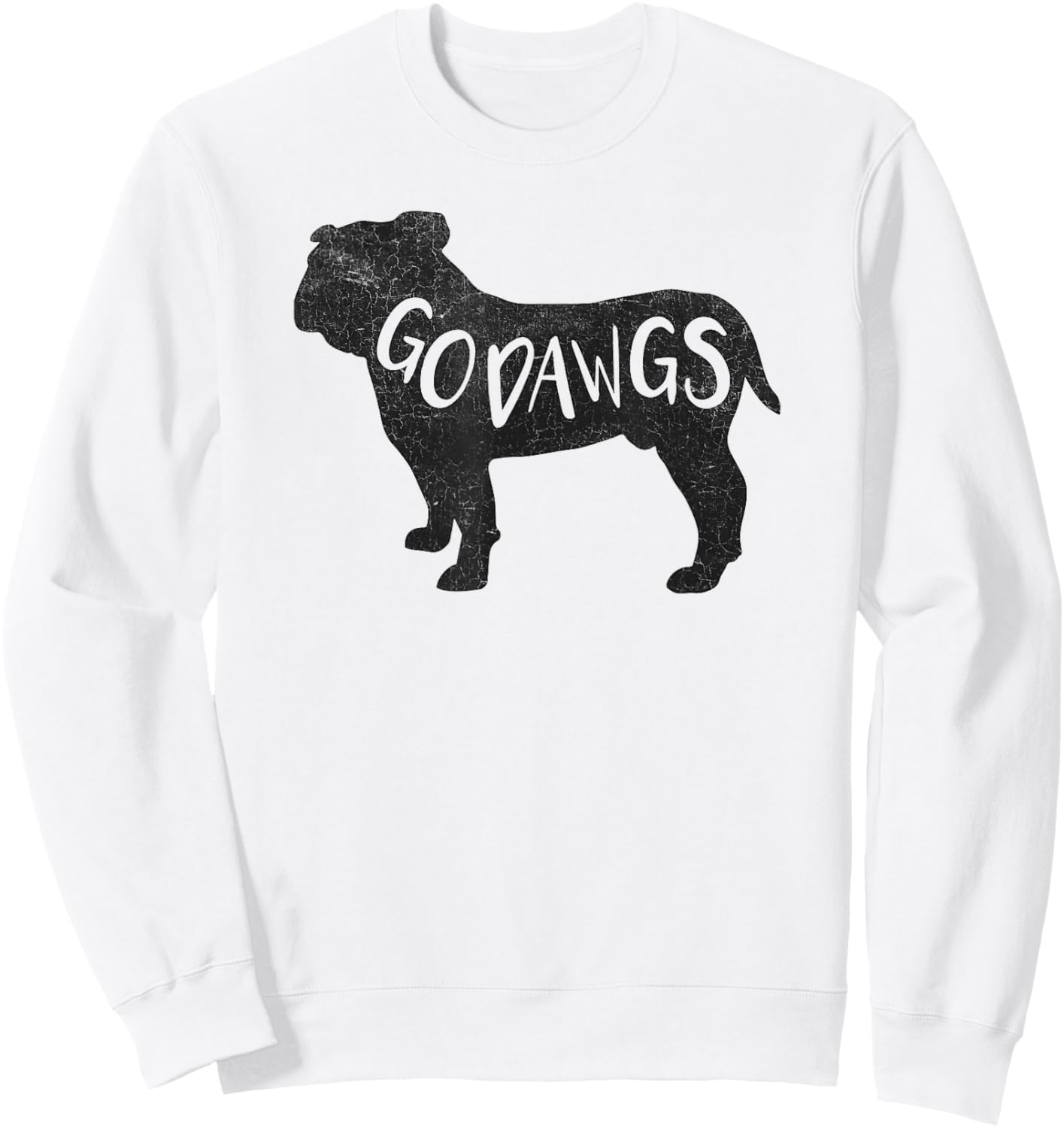 Go Dawgs Funny Bulldogs Sweatshirt - Sweatshirt | White