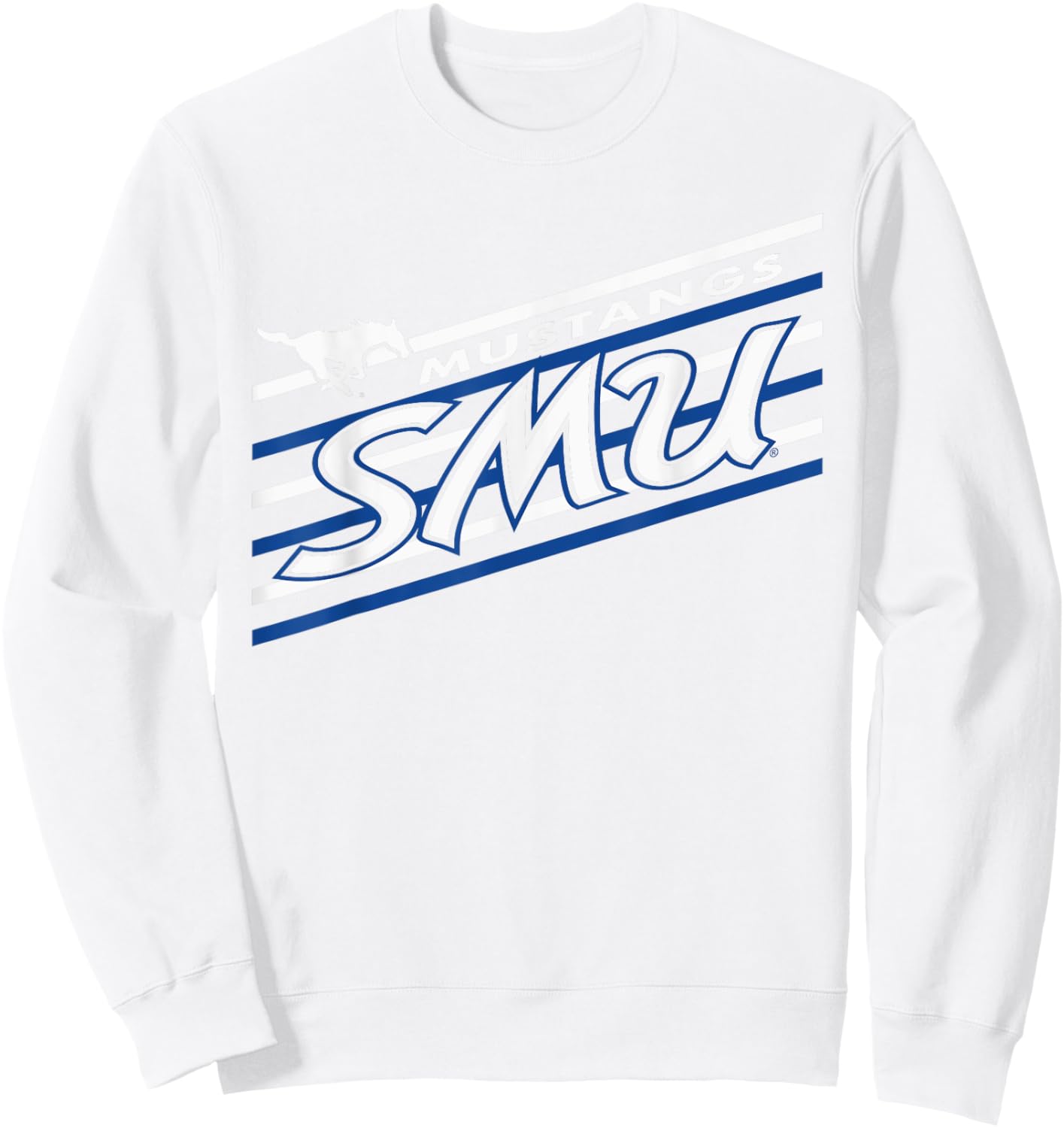 SMU Mustangs Retro Performer Red Officially Licensed Sweatshirt - Sweatshirt | White