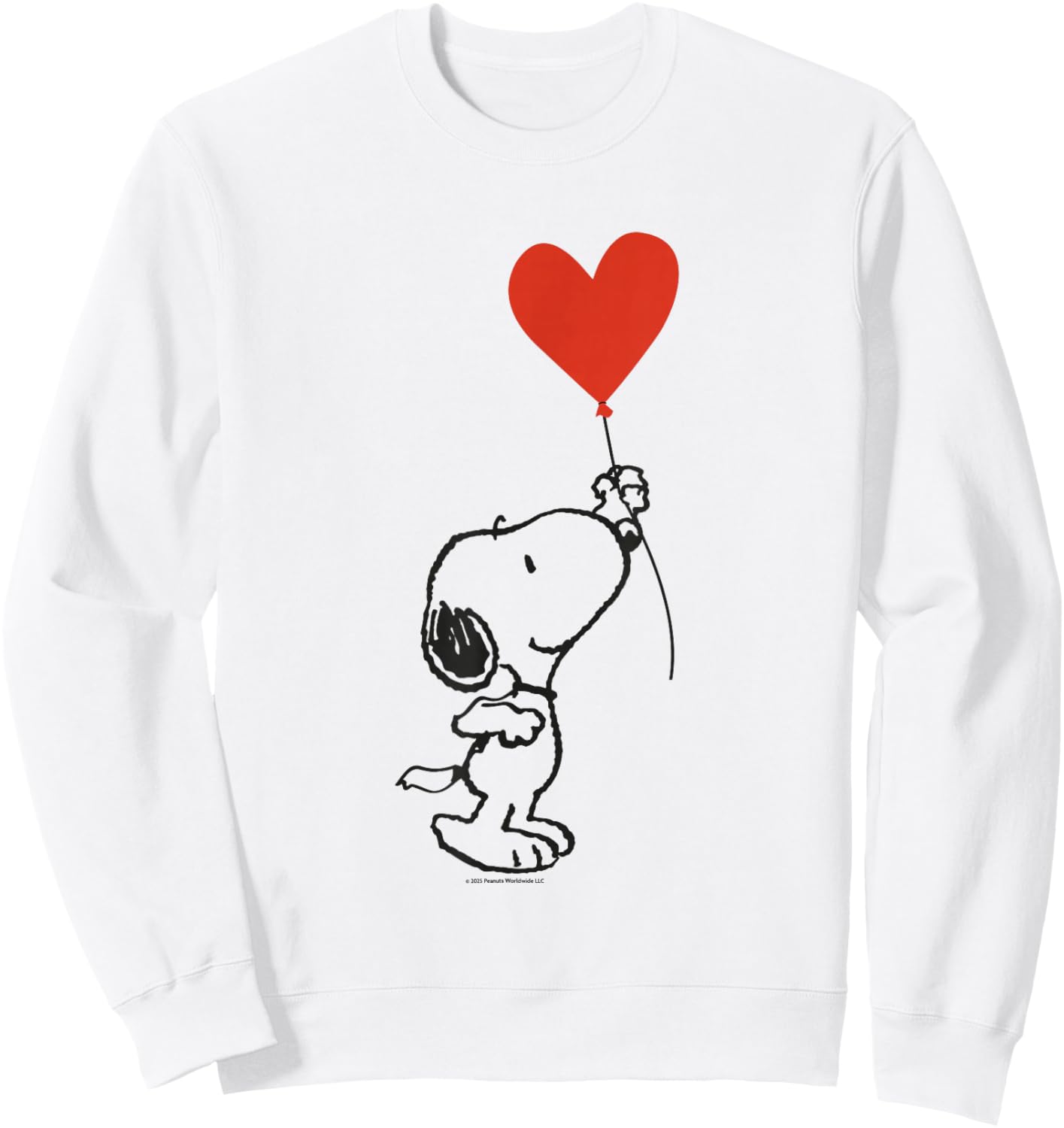 Peanuts - Snoopy with Heart Shaped Balloon Banksy Sweatshirt - Sweatshirt | White