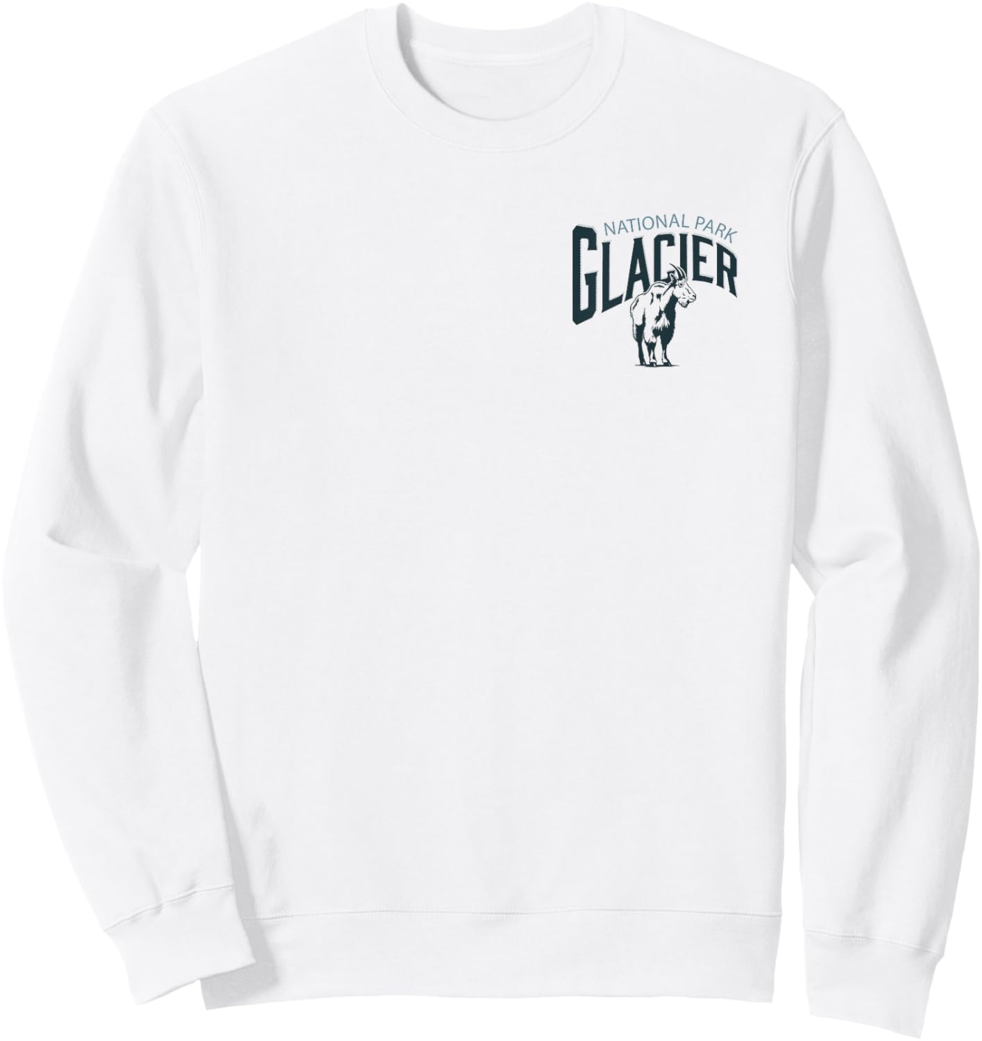 Glacier National Park (Design on Front and Back) Sweatshirt - Sweatshirt | White