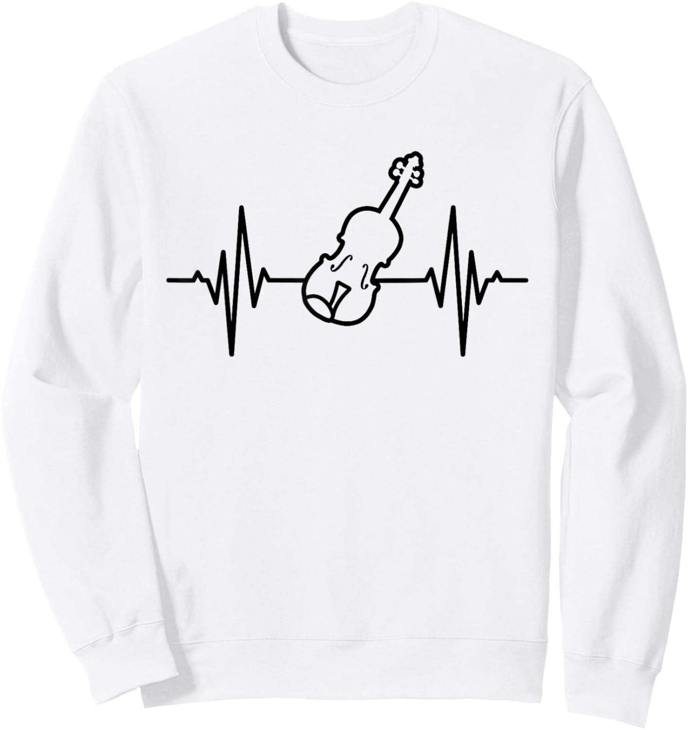 Violon ECG Heartline Fiddler Fiddle Sweatshirt - Sweatshirt | White