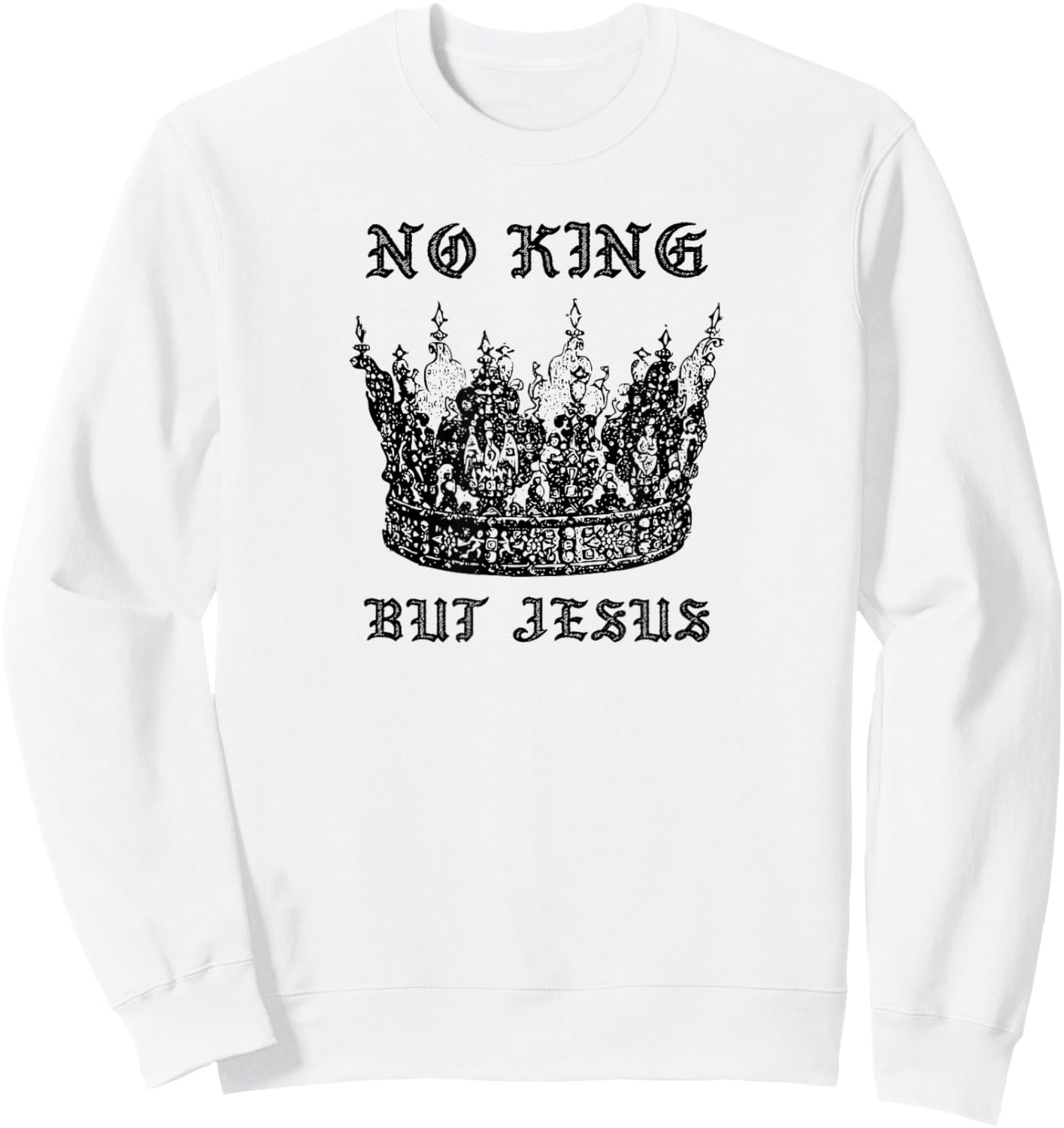 No King But Jesus Christmas Worship Sweatshirt - Sweatshirt | White