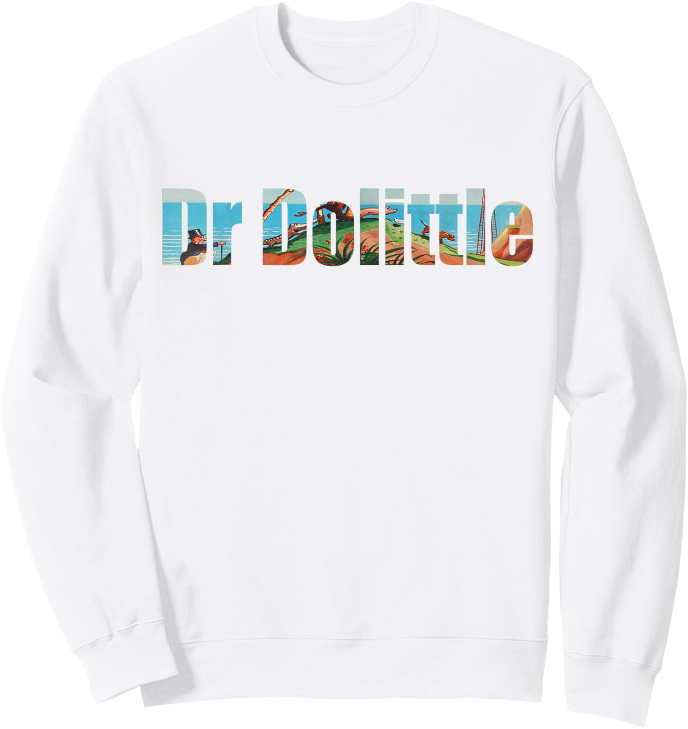 Dr Dolittle Text Silhouette Sweatshirt - Sweatshirt | White